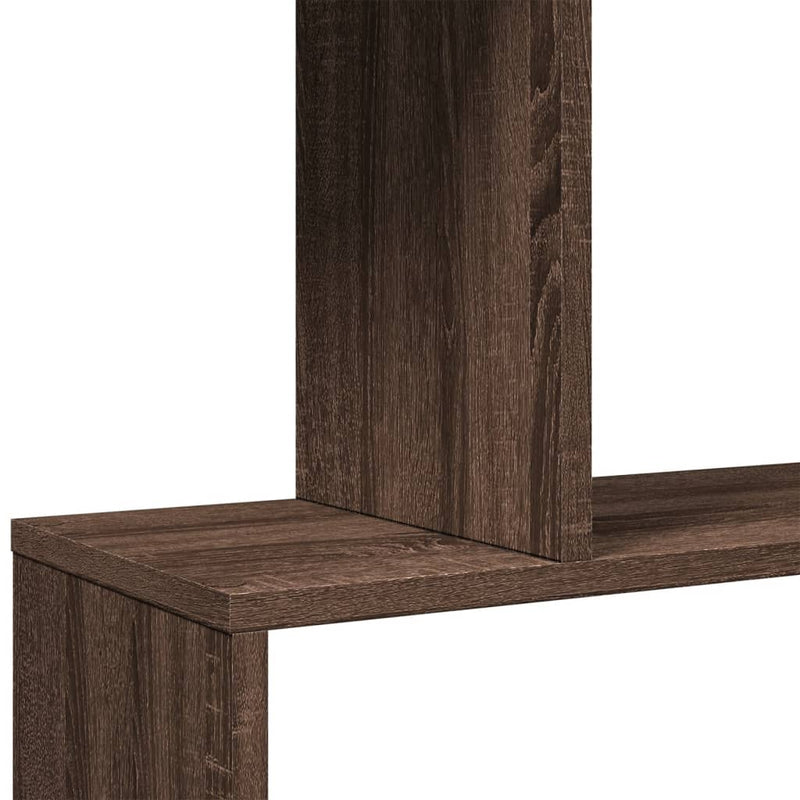 vidaXL 6 szintes barna tölgy fa elválasztó könyvespolc 70x24x193 cm