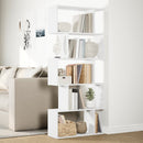 vidaXL 5 szintes fehér szerelt fa elválasztó könyvespolc 70x24x161 cm