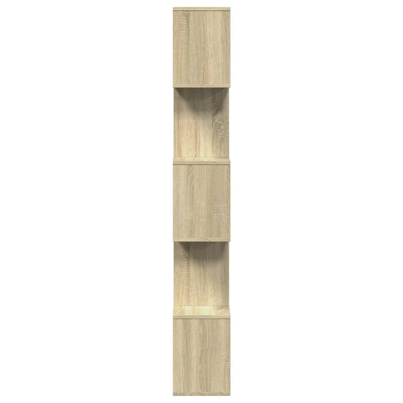 vidaXL 5 szintes sonoma tölgy fa elválasztó könyvespolc 70x24x161 cm