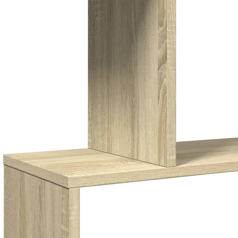 vidaXL 5 szintes sonoma tölgy fa elválasztó könyvespolc 70x24x161 cm