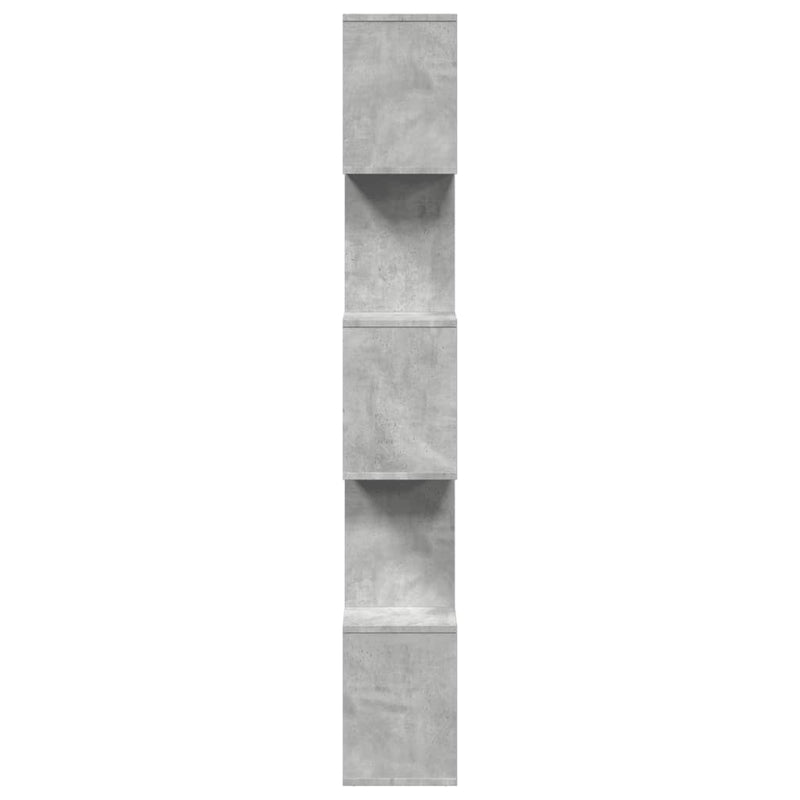 vidaXL 5 szintes betonszürke fa térelválasztó könyvespolc 70x24x161 cm