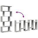 vidaXL 5 szintes betonszürke fa térelválasztó könyvespolc 70x24x161 cm