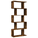 vidaXL 5 szintes füstös tölgy fa elválasztó könyvespolc 70x24x161 cm