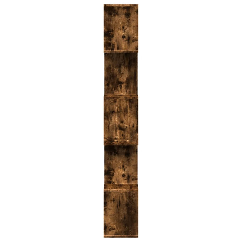 vidaXL 5 szintes füstös tölgy fa elválasztó könyvespolc 70x24x161 cm