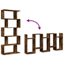 vidaXL 5 szintes füstös tölgy fa elválasztó könyvespolc 70x24x161 cm