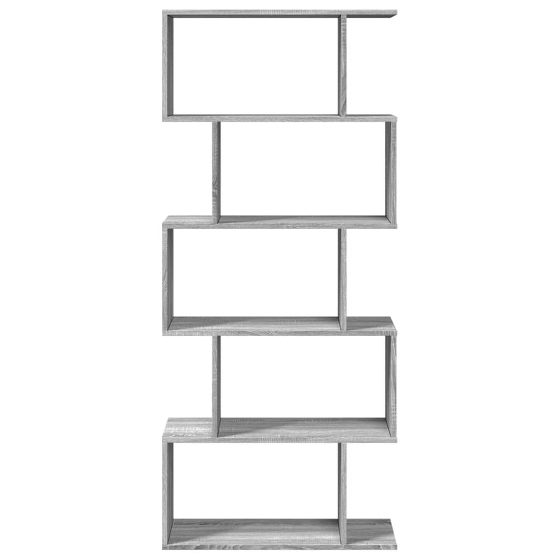 vidaXL 5 szintes szürke sonoma fa elválasztó könyvespolc 70x24x161 cm