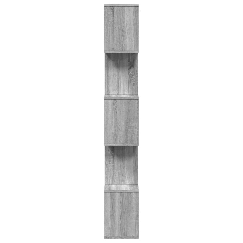 vidaXL 5 szintes szürke sonoma fa elválasztó könyvespolc 70x24x161 cm