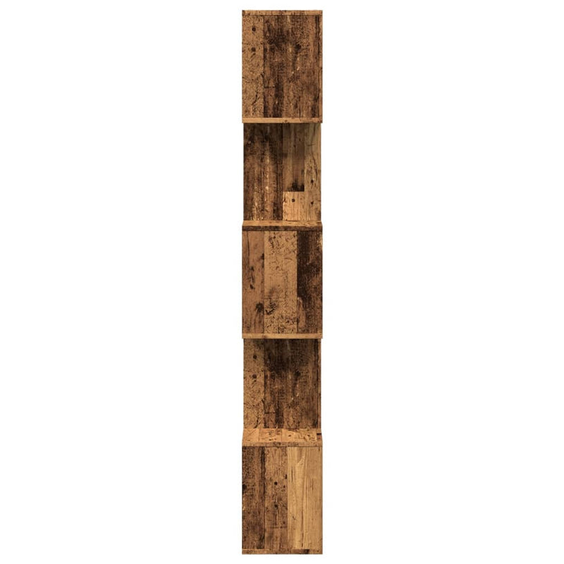 vidaXL 5 szintes antik fa színű fa elválasztó könyvespolc 70x24x161 cm