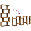 vidaXL 5 szintes antik fa színű fa elválasztó könyvespolc 70x24x161 cm