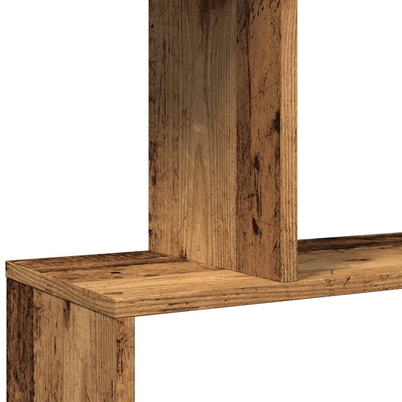 vidaXL 5 szintes antik fa színű fa elválasztó könyvespolc 70x24x161 cm