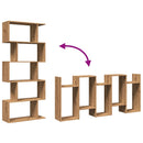 vidaXL 5 szintes kézműves tölgy fa elválasztó könyvespolc 70x24x161 cm