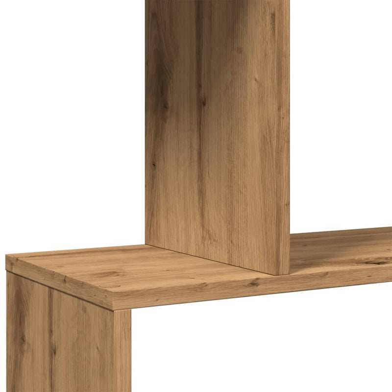 vidaXL 5 szintes kézműves tölgy fa elválasztó könyvespolc 70x24x161 cm