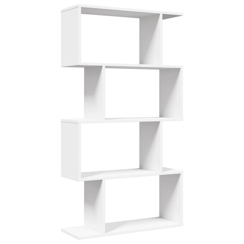 vidaXL 4 szintes fehér szerelt fa elválasztó könyvespolc 70x24x129 cm