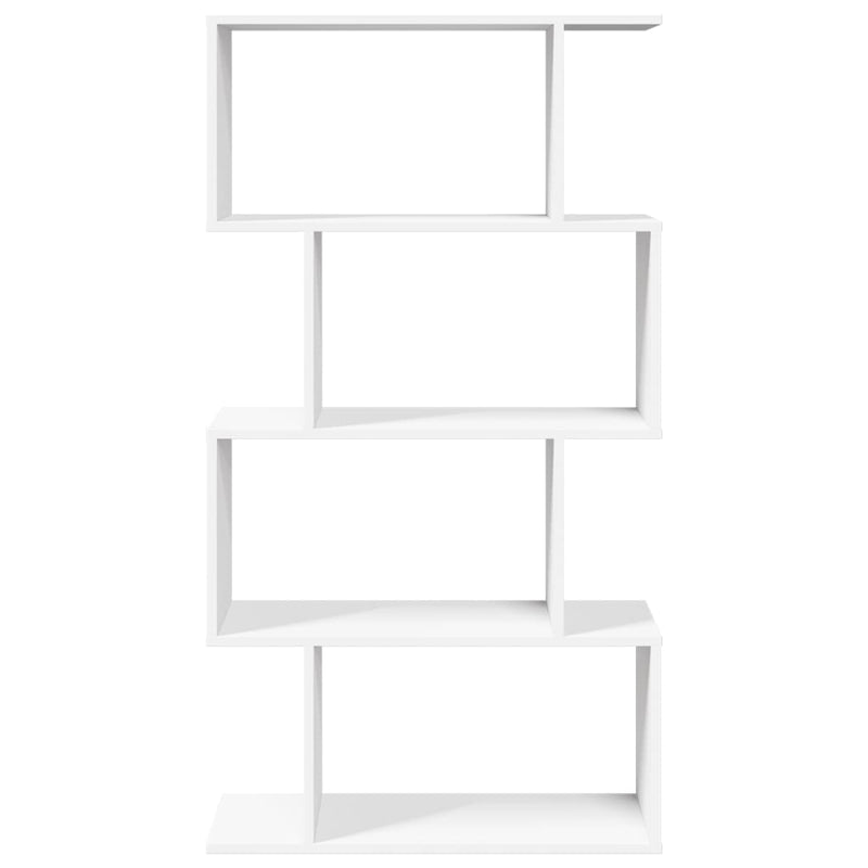 vidaXL 4 szintes fehér szerelt fa elválasztó könyvespolc 70x24x129 cm