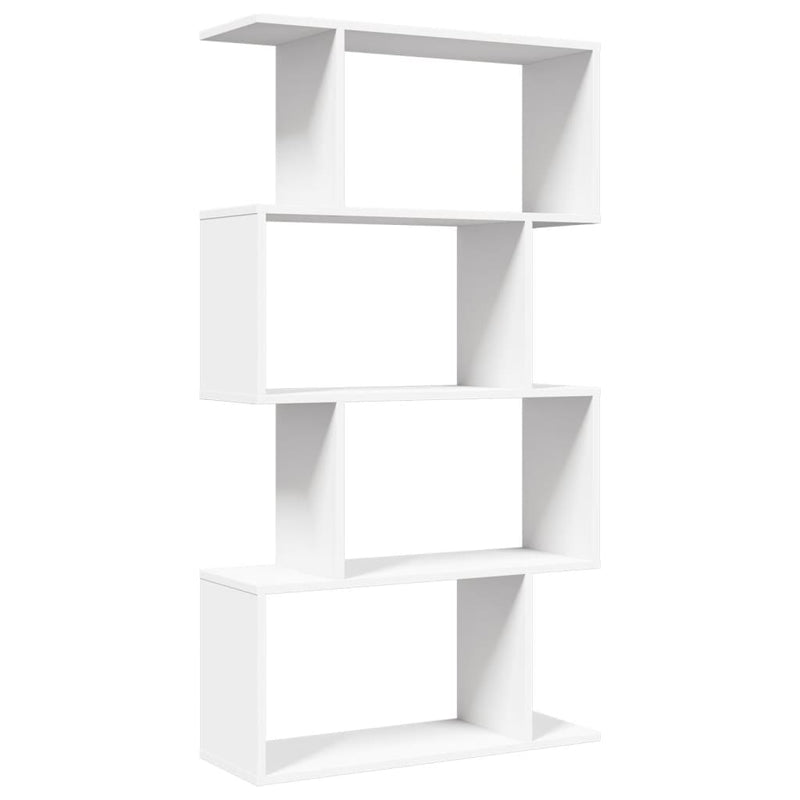 vidaXL 4 szintes fehér szerelt fa elválasztó könyvespolc 70x24x129 cm