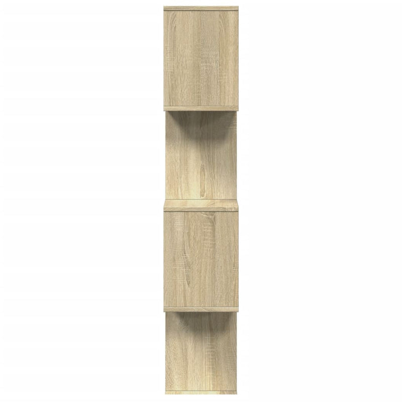 vidaXL 4 szintes sonoma tölgy fa elválasztó könyvespolc 70x24x129 cm