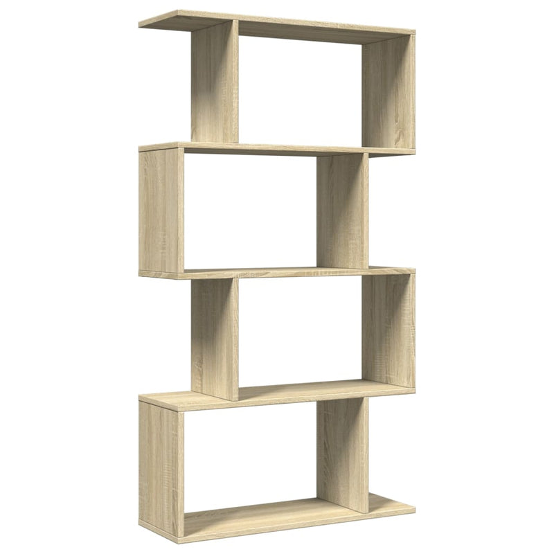 vidaXL 4 szintes sonoma tölgy fa elválasztó könyvespolc 70x24x129 cm