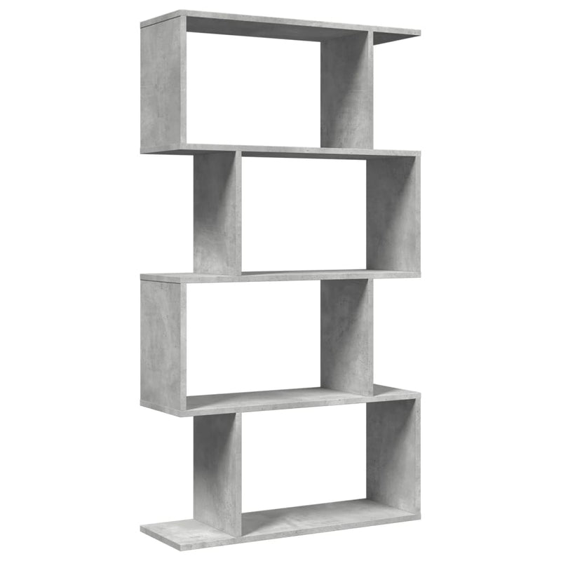 vidaXL 4 szintes betonszürke fa térelválasztó könyvespolc 70x24x129 cm