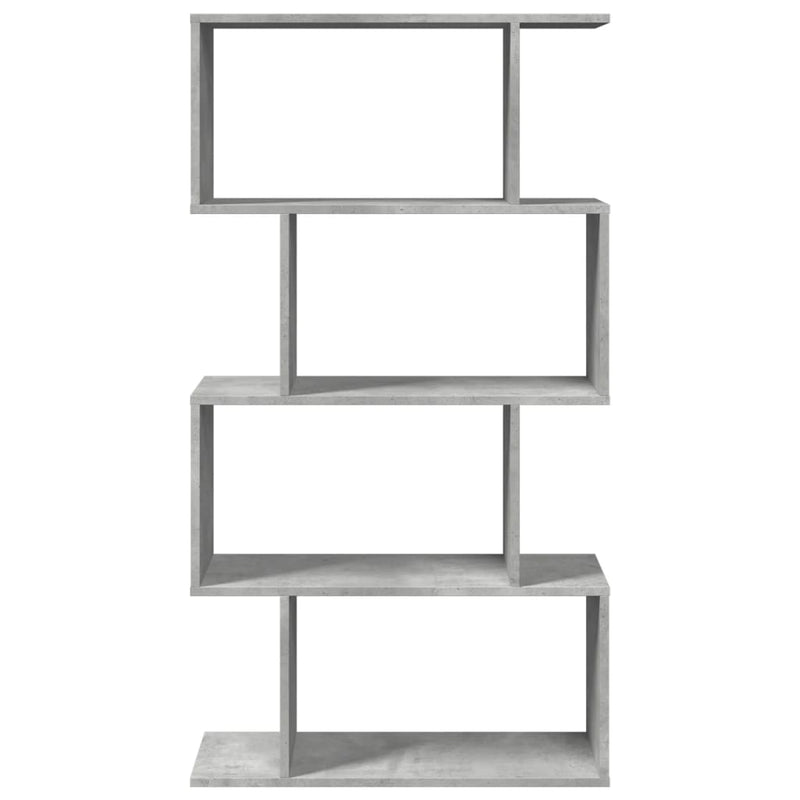 vidaXL 4 szintes betonszürke fa térelválasztó könyvespolc 70x24x129 cm