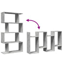 vidaXL 4 szintes betonszürke fa térelválasztó könyvespolc 70x24x129 cm