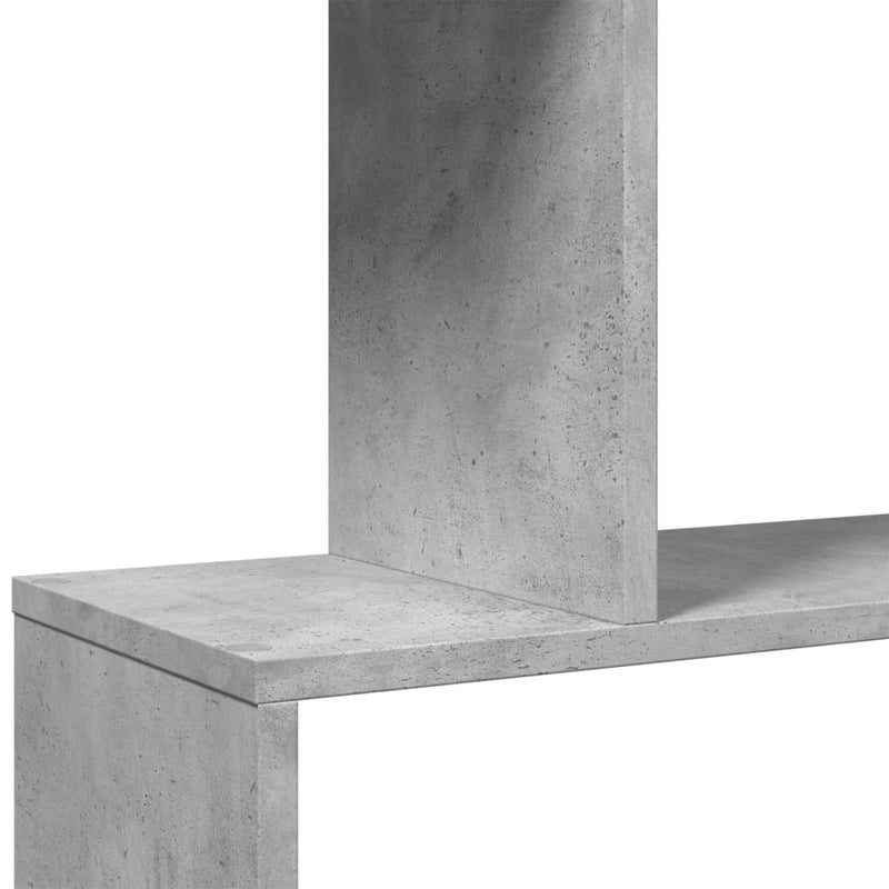vidaXL 4 szintes betonszürke fa térelválasztó könyvespolc 70x24x129 cm