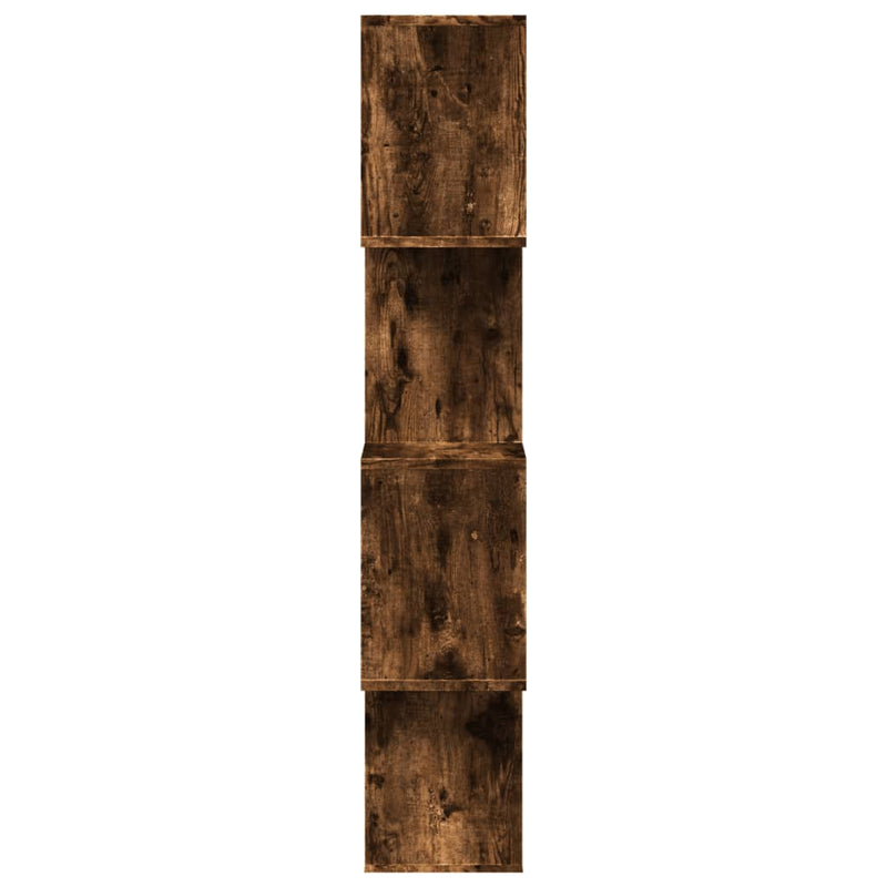 vidaXL 4 szintes füstös tölgy fa elválasztó könyvespolc 70x24x129 cm