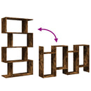 vidaXL 4 szintes füstös tölgy fa elválasztó könyvespolc 70x24x129 cm