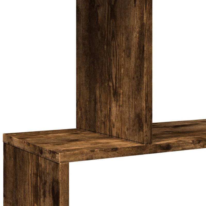 vidaXL 4 szintes füstös tölgy fa elválasztó könyvespolc 70x24x129 cm
