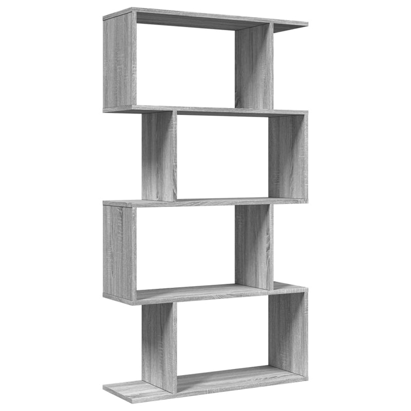 vidaXL 4 szintes szürke sonoma fa elválasztó könyvespolc 70x24x129 cm