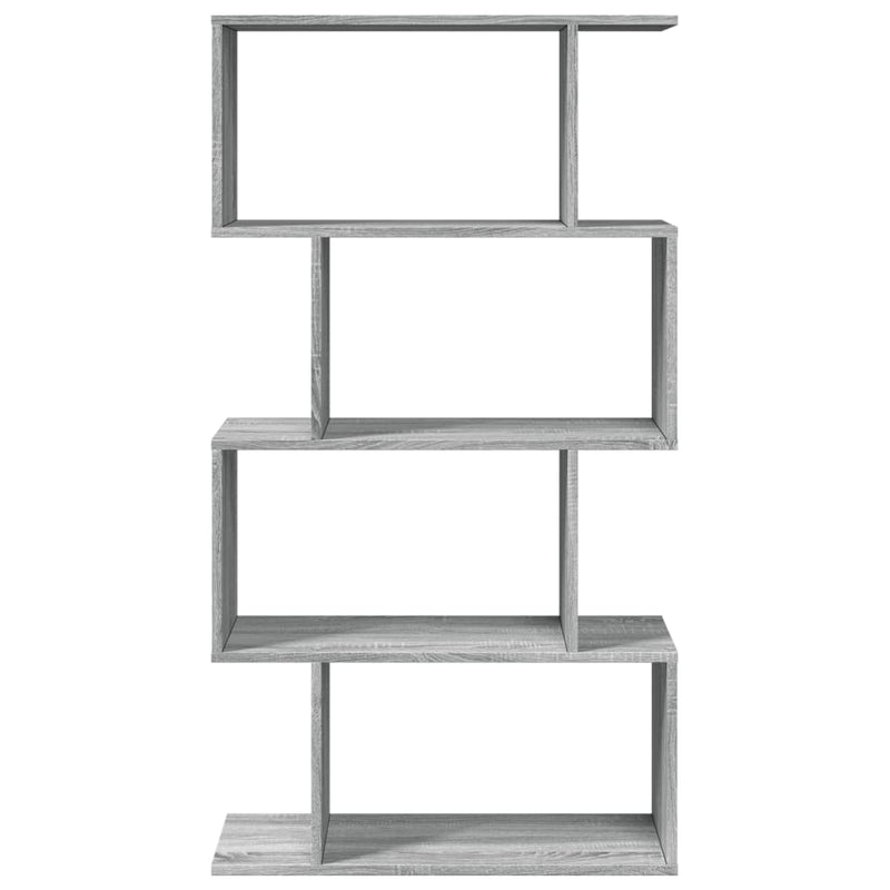 vidaXL 4 szintes szürke sonoma fa elválasztó könyvespolc 70x24x129 cm