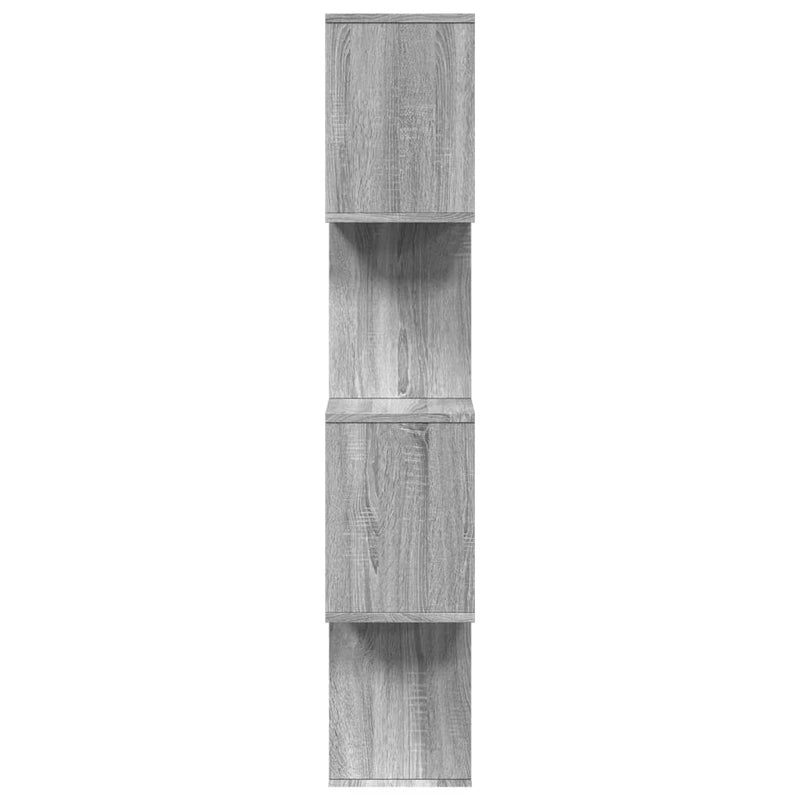 vidaXL 4 szintes szürke sonoma fa elválasztó könyvespolc 70x24x129 cm