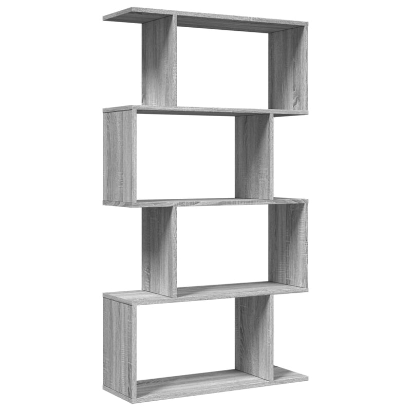 vidaXL 4 szintes szürke sonoma fa elválasztó könyvespolc 70x24x129 cm