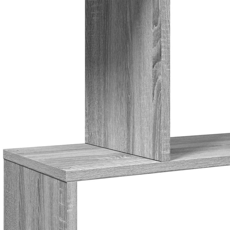 vidaXL 4 szintes szürke sonoma fa elválasztó könyvespolc 70x24x129 cm