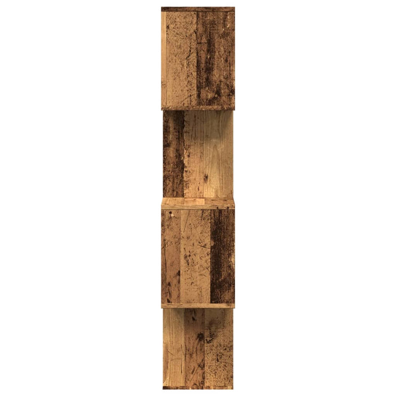 vidaXL 4 szintes antik fa színű fa elválasztó könyvespolc 70x24x129 cm
