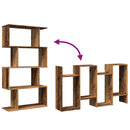 vidaXL 4 szintes antik fa színű fa elválasztó könyvespolc 70x24x129 cm