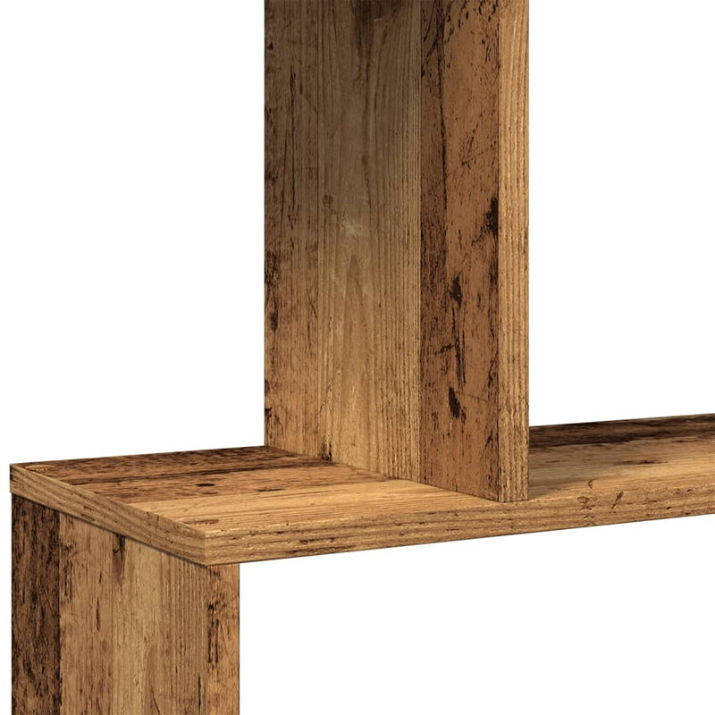 vidaXL 4 szintes antik fa színű fa elválasztó könyvespolc 70x24x129 cm