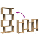 vidaXL 4 szintes kézműves tölgy fa elválasztó könyvespolc 70x24x129 cm