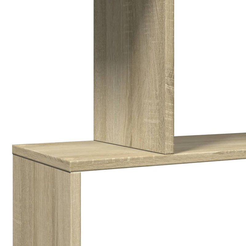 vidaXL 3 szintes sonoma tölgy fa elválasztó könyvespolc 70x24x97 cm