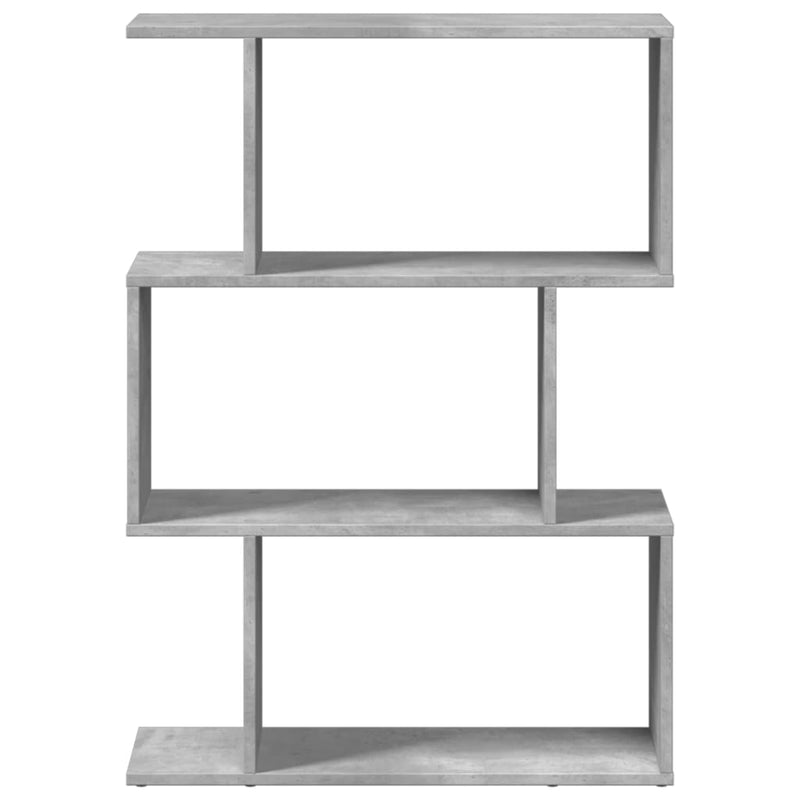 vidaXL 3 szintes betonszürke fa térelválasztó könyvespolc 70x24x97 cm