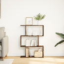 vidaXL 3 szintes füstös tölgy fa elválasztó könyvespolc 70x24x97 cm