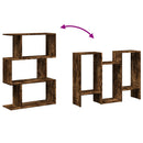 vidaXL 3 szintes füstös tölgy fa elválasztó könyvespolc 70x24x97 cm