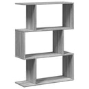 vidaXL 3 szintes szürke sonoma fa elválasztó könyvespolc 70x24x97 cm