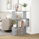 vidaXL 3 szintes szürke sonoma fa elválasztó könyvespolc 70x24x97 cm