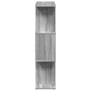 vidaXL 3 szintes szürke sonoma fa elválasztó könyvespolc 70x24x97 cm