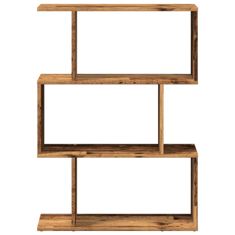 vidaXL 3 szintes antik fa színű fa elválasztó könyvespolc 70x24x97 cm