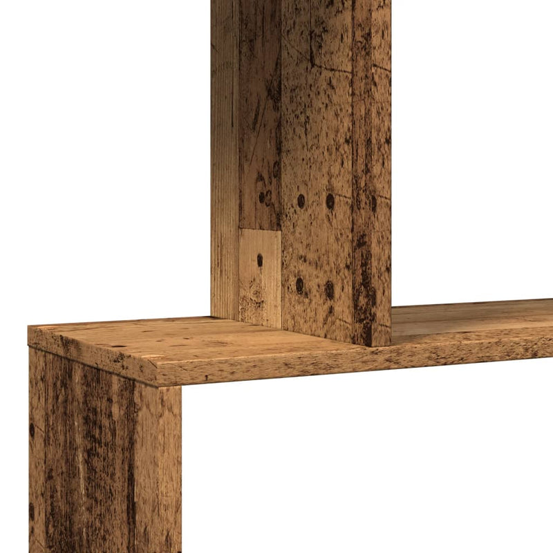 vidaXL 3 szintes antik fa színű fa elválasztó könyvespolc 70x24x97 cm