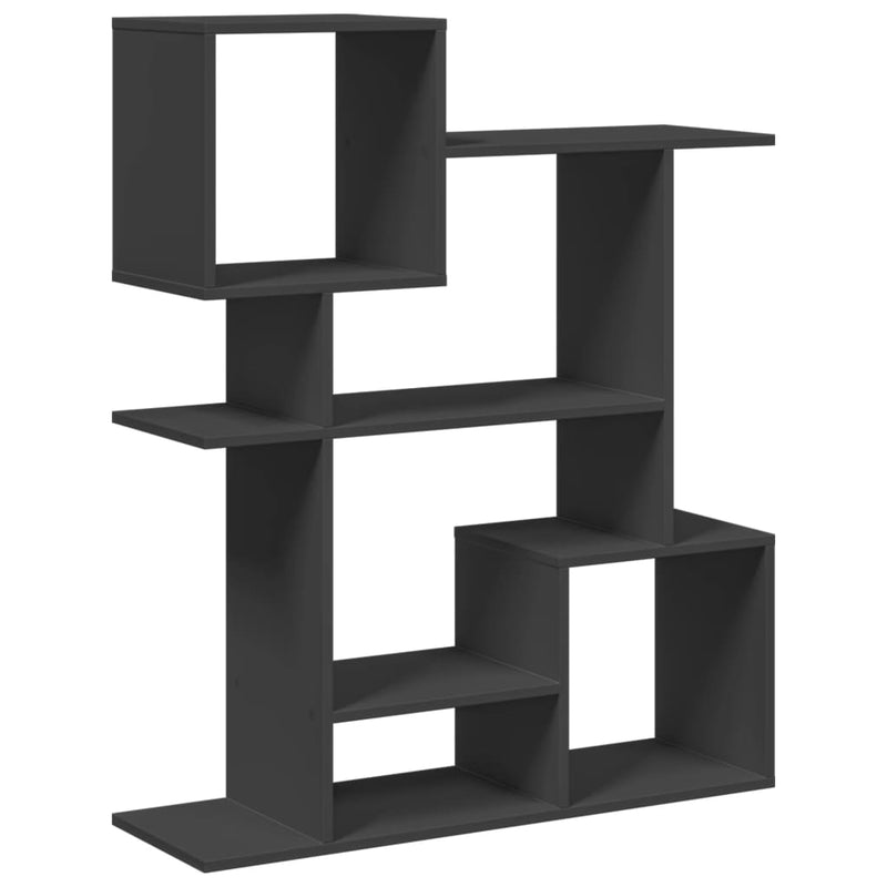 vidaXL fekete szerelt fa térelválasztó könyvespolc 92x29x112 cm