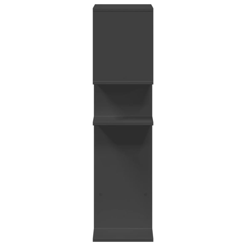 vidaXL fekete szerelt fa térelválasztó könyvespolc 92x29x112 cm