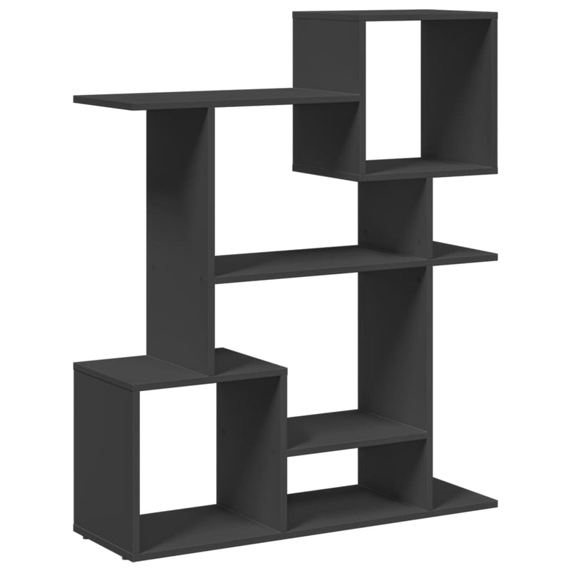 vidaXL fekete szerelt fa térelválasztó könyvespolc 92x29x112 cm