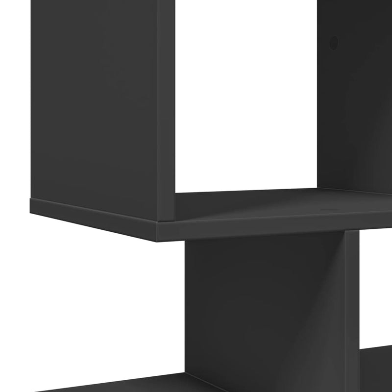 vidaXL fekete szerelt fa térelválasztó könyvespolc 92x29x112 cm